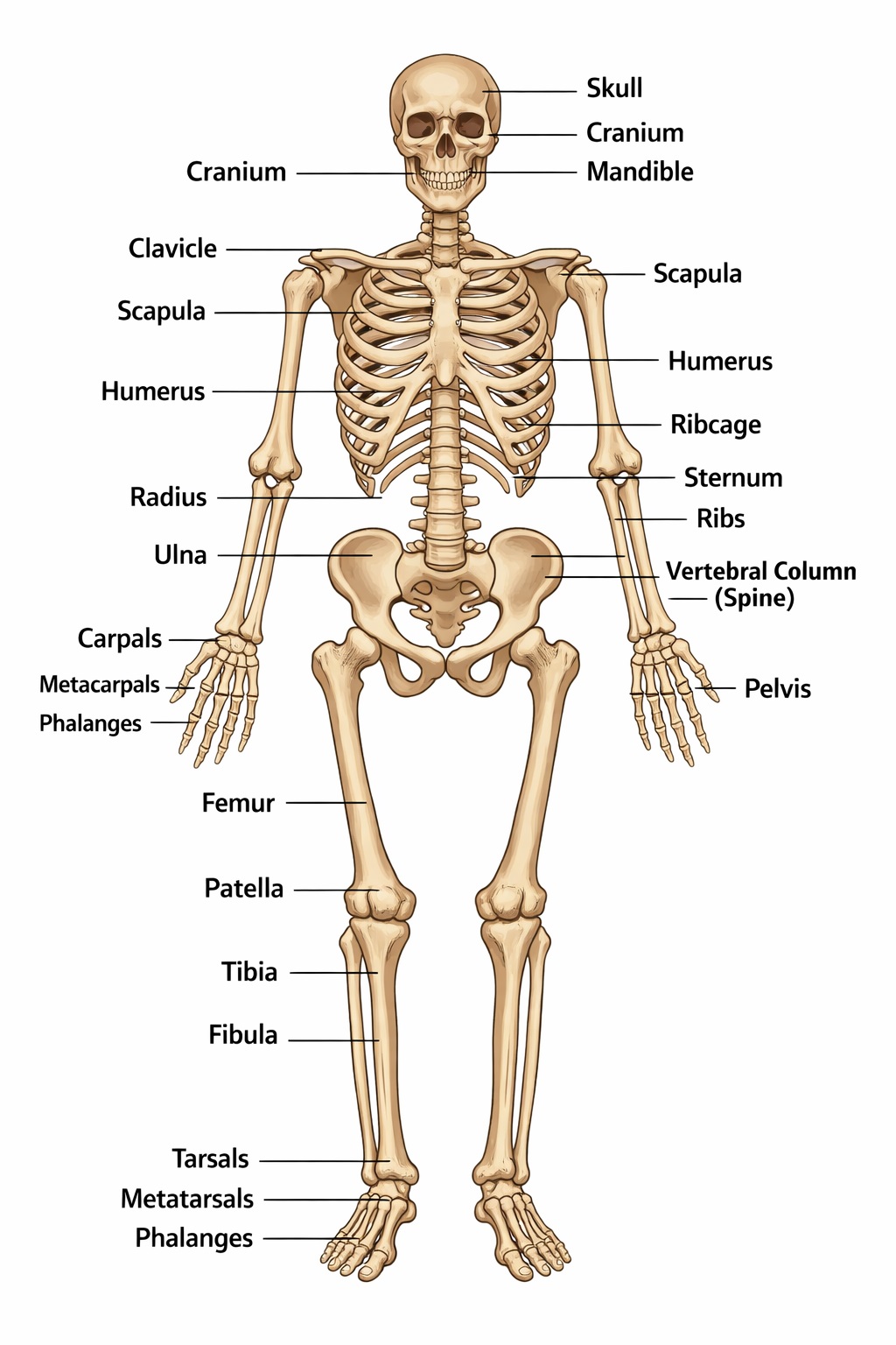 Human Skeletal System Diagram